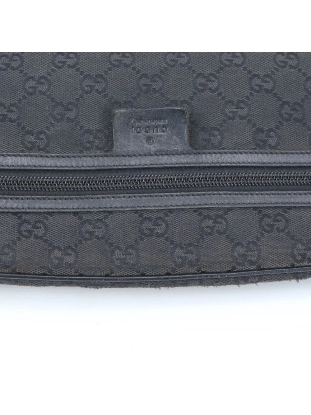 Gucci GG Canvas Leather Shoulder Bag Crossbody Messenger Business Tote Black